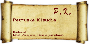 Petruska Klaudia névjegykártya